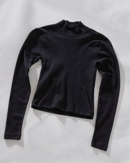 Camiseta Especial Manga Longa Volcom Mock Neck Preta