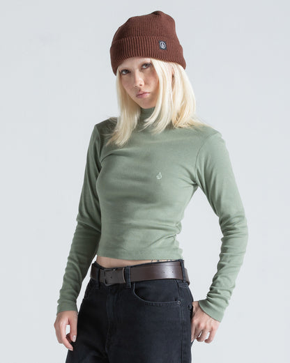 Camiseta Especial Manga Longa Volcom Mock Neck Verde