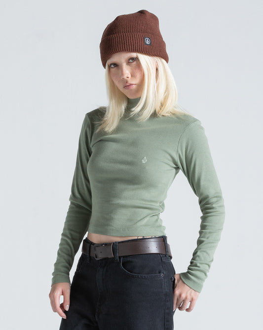 Camiseta Especial Manga Longa Volcom Mock Neck Verde