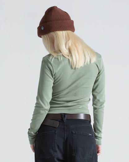 Camiseta Especial Manga Longa Volcom Mock Neck Verde