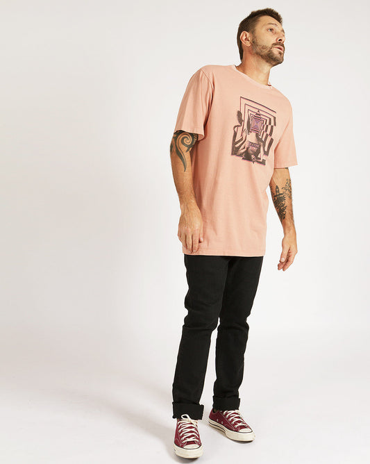 Camiseta Volcom Especial Manga Curta Stone Reveal Laranja