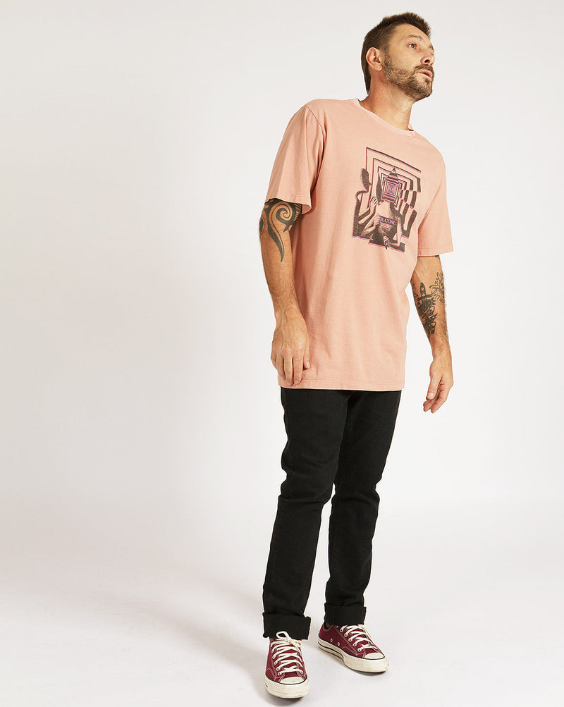 Camiseta Volcom Especial Manga Curta Stone Reveal Laranja