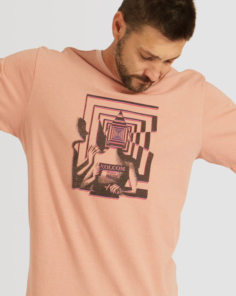 Camiseta Volcom Especial Manga Curta Stone Reveal Laranja