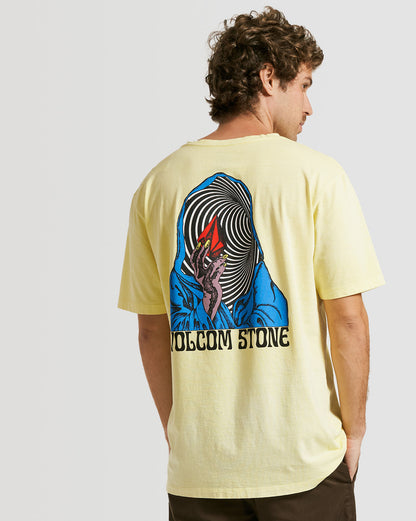 Camiseta Volcom Regular Mysterytubes Amarela