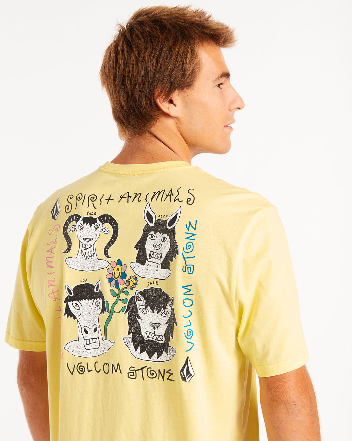 Camiseta Volcom Spirit Animals Amarela