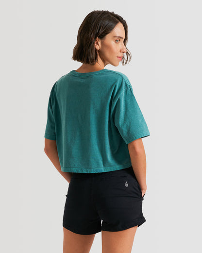 Camiseta Volcom Hour Crop Verde