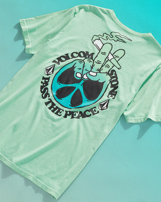 Camiseta Vintage Volcom Pass The Peace Verde