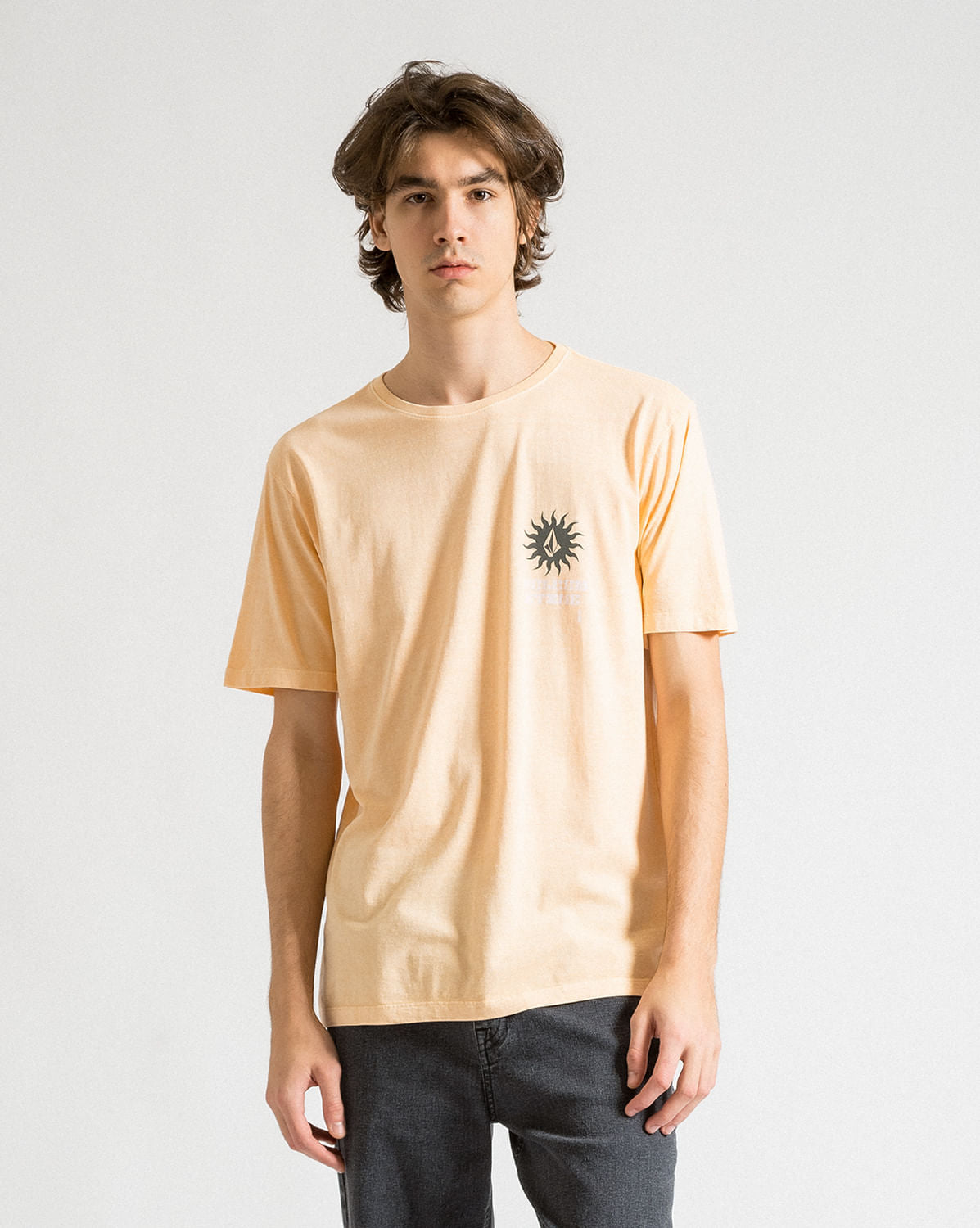 Camiseta Volcom Regular Rayz Laranja