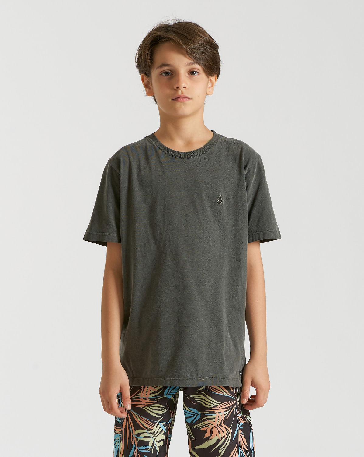 Camiseta Volcom Regular Solid Stone Juvenil Preta