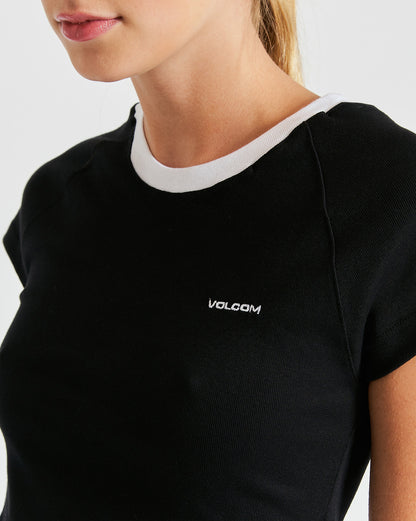 Camiseta Volcom Cropped Lil Volcom Preta