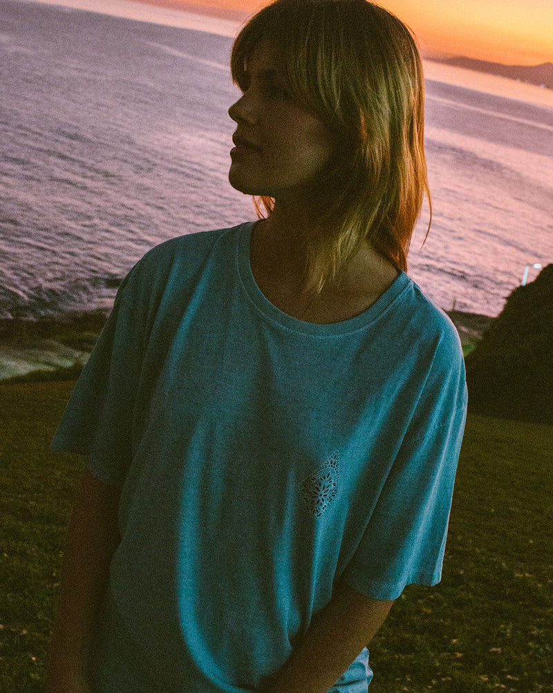 Camiseta Volcom Oversized Paisley Stone Azul