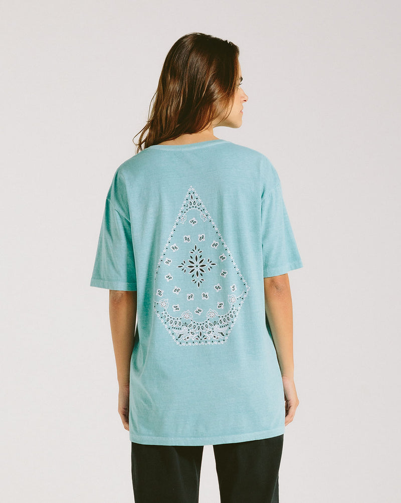 Camiseta Volcom Oversized Paisley Stone Azul