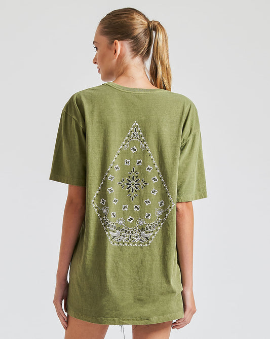 Camiseta Volcom Oversized Paisley Stone Verde