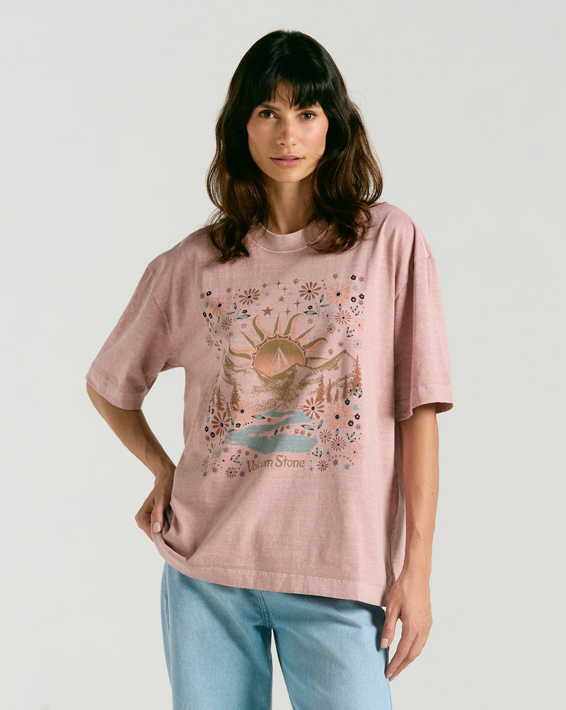 Camiseta Volcom Turnt N Burnt Rosa