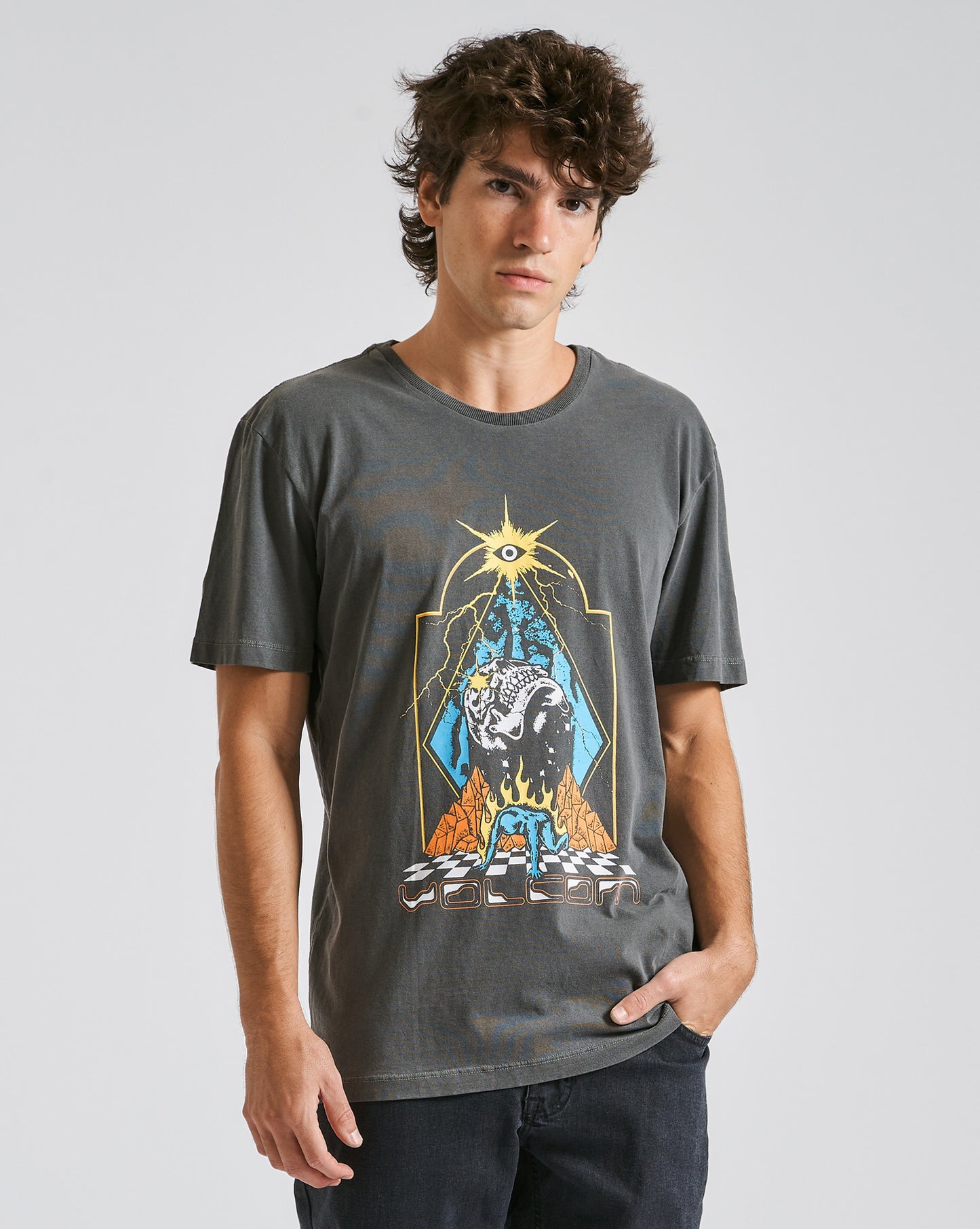 Camiseta Volcom Star Cream Preta