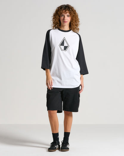 Camiseta Volcom Schroff Raglan Branca