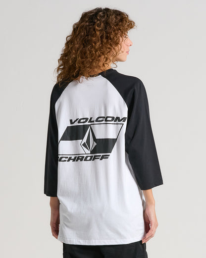 Camiseta Volcom Schroff Raglan Branca