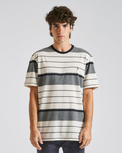 Camiseta Volcom Stripe Stone Cinza