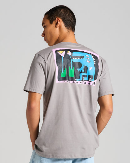 Camiseta Volcom Dino Cinza