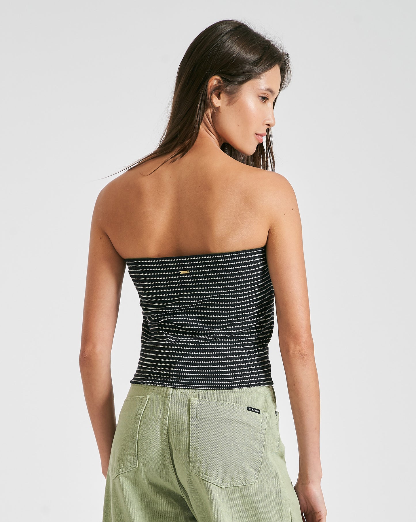 Blusa Volcom Stripe Tube Preta