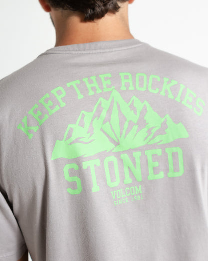 Camiseta Volcom Keep Rockies Stoned Cinza