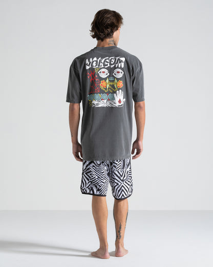 Camiseta Comfort Fit Volcom Brain Storm Preta