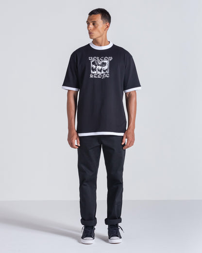 Camiseta Comfort Fit Volcom Third Impact Preta