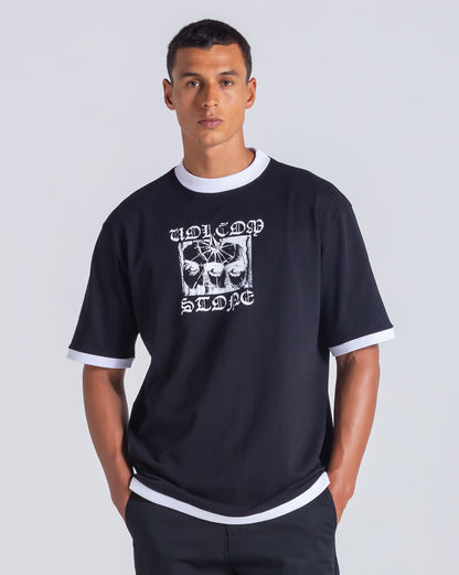 Camiseta Comfort Fit Volcom Third Impact Preta