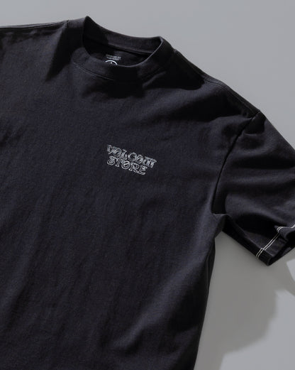 Camiseta Comfort Fit Volcom Time Wave Preta