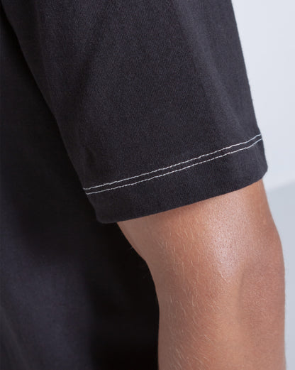 Camiseta Comfort Fit Volcom Time Wave Preta