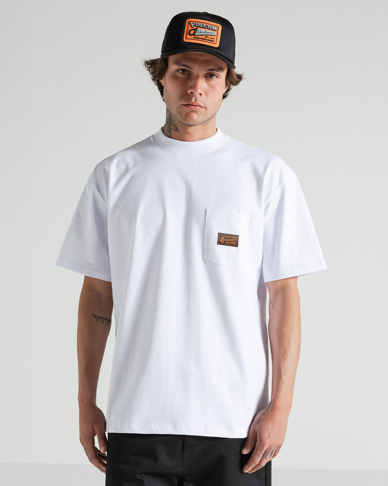 Camiseta Comfort Fit Volcom Workwear Certified Branca