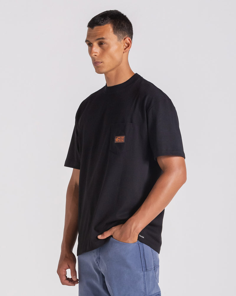 Camiseta Comfort Fit Volcom Workwear Certified Preta