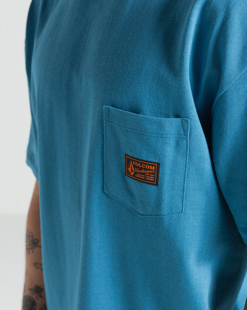 Camiseta Comfort Fit Volcom Workwear Certified Azul