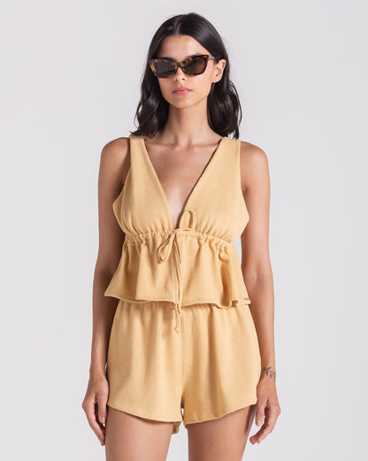 Camiseta Especial Volcom Go Barefoot Caramelo