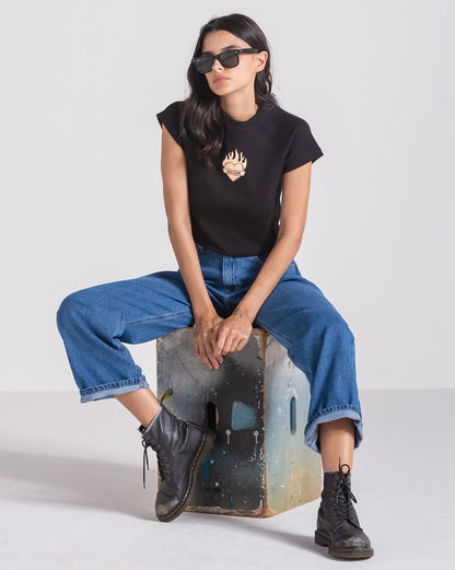 Camiseta Especial Volcom Burning Heart Preta