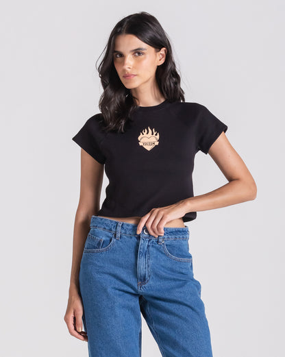 Camiseta Especial Volcom Burning Heart Preta