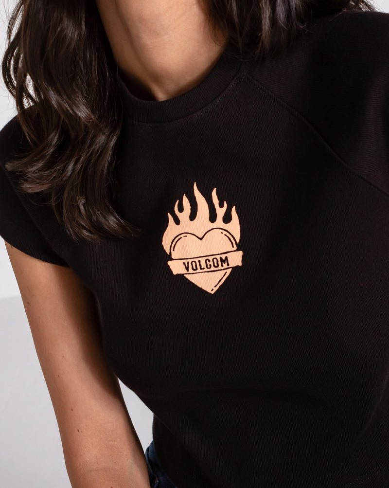 Camiseta Especial Volcom Burning Heart Preta