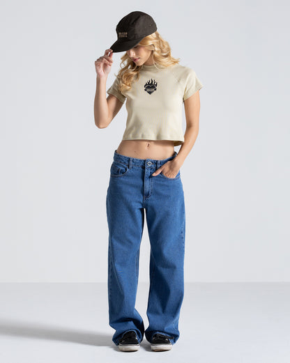 Camiseta Especial Volcom Burning Heart Bege