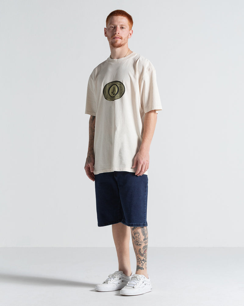 Camiseta Especial Comfort Fit Volcom Buckle Up Off White