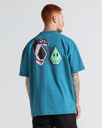 Camiseta Comfort Fit Volcom Aura Azul