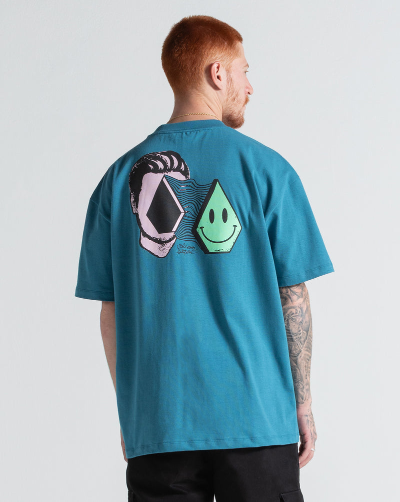 Camiseta Comfort Fit Volcom Aura Azul