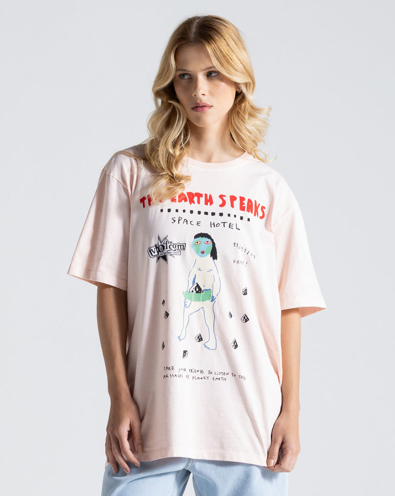 Camiseta Especial Volcom FA x Alucinandinho Earth Speaks Rosa