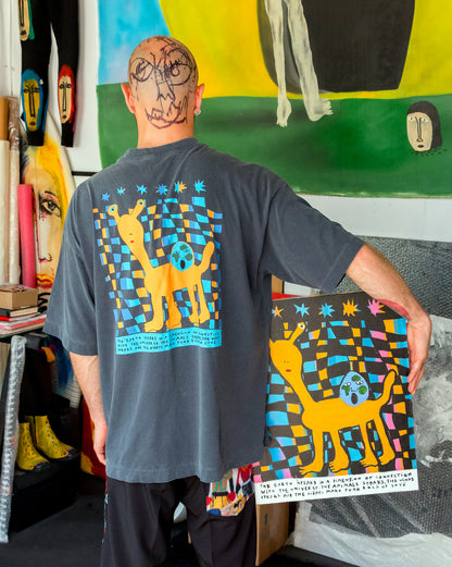 Camiseta Boxy Fit Volcom FA x Alucinandinho Punk Rock Love Cinza