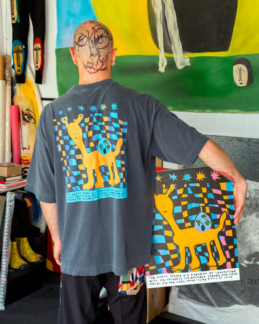 Camiseta Boxy Fit Volcom FA x Alucinandinho Punk Rock Love Cinza