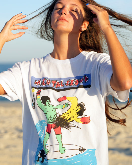 Camiseta Especial Volcom FA x Alucinandinho Mental Crowd Branca