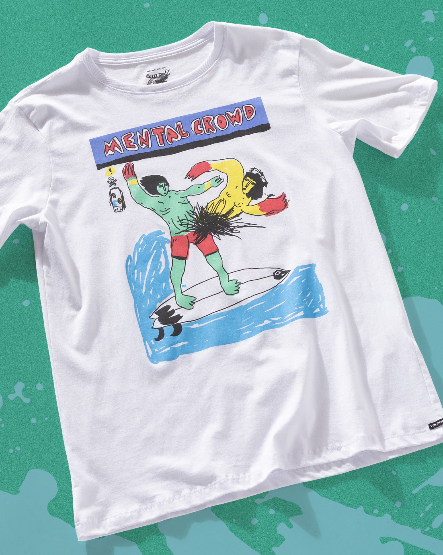 Camiseta Especial Volcom FA x Alucinandinho Mental Crowd Branca