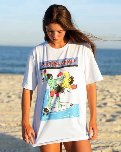 Camiseta Especial Volcom FA x Alucinandinho Mental Crowd Branca