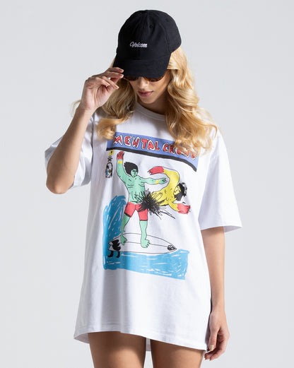 Camiseta Especial Volcom FA x Alucinandinho Mental Crowd Branca