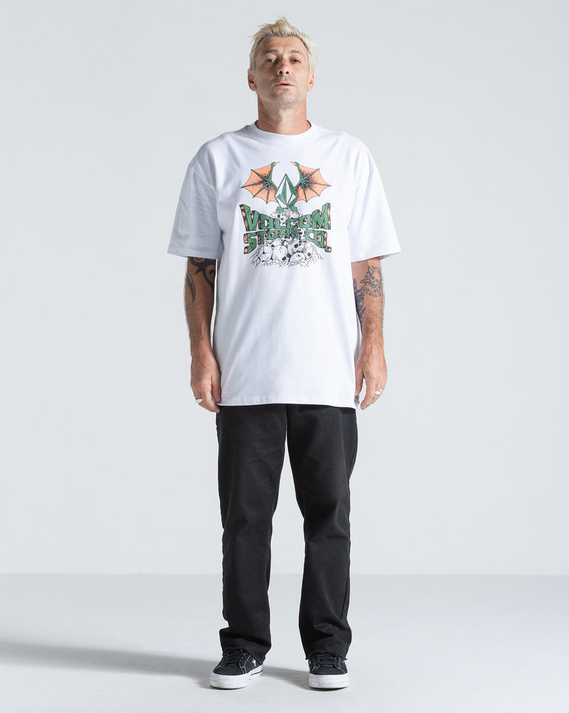 Camiseta Comfort Fit Volcom Perchdup Branca
