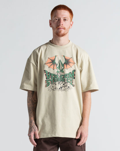 Camiseta Comfort Fit Volcom Perchdup Bege